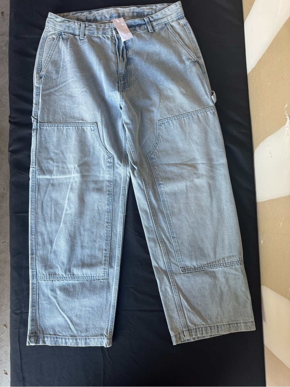 NWT Original Use Men's 34x30 Baggy Double Knee Carpenter Jeans Light Wash Blue